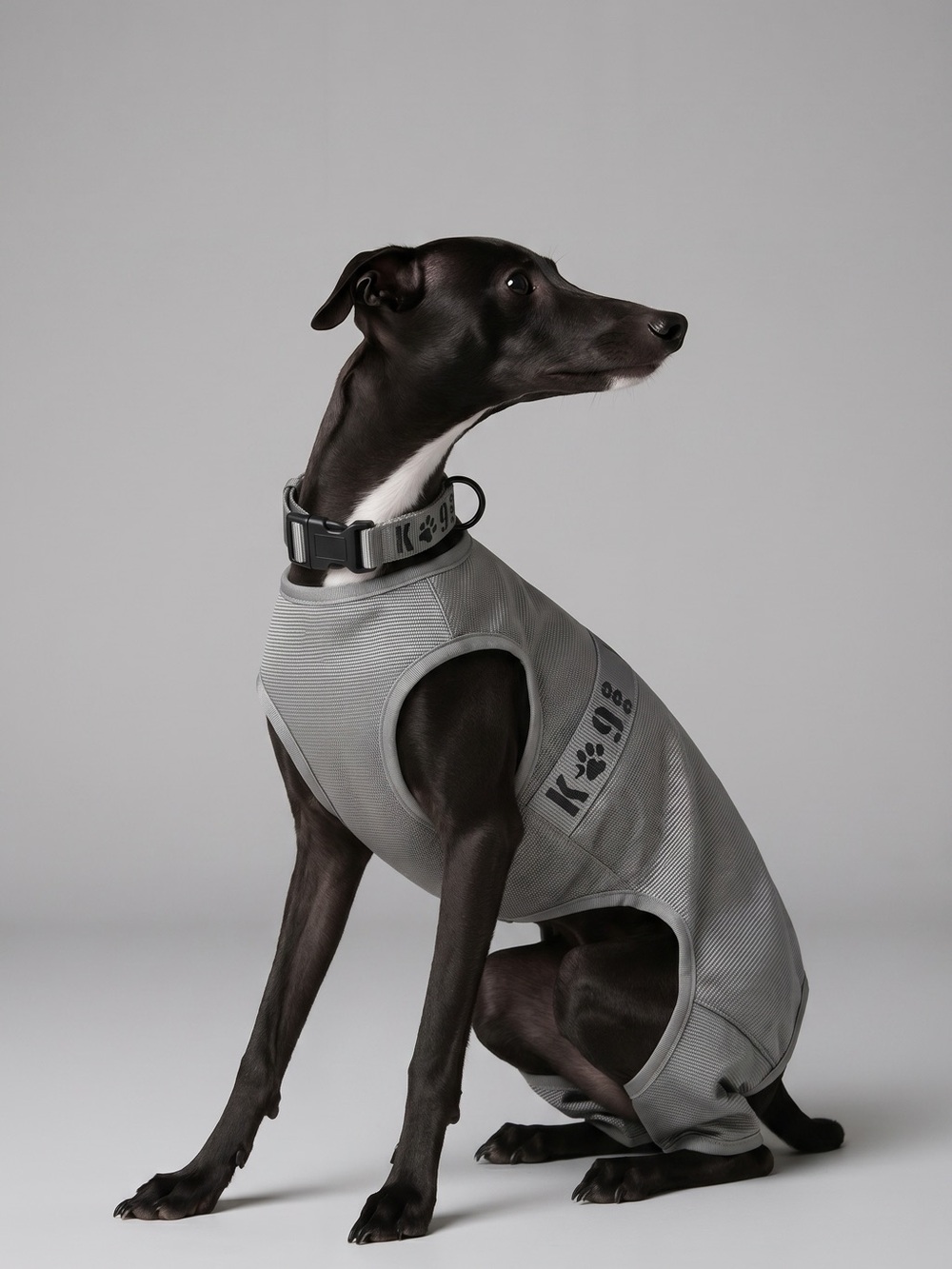 Top Paw Gray Dog Collar with Black Buckle - Size Large